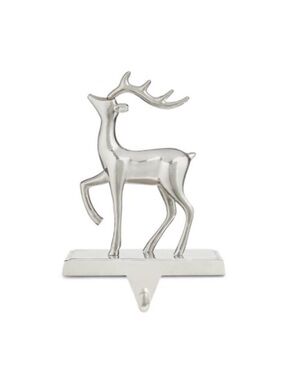 2 GlucksteinHome Metallic Deer Stocking Holder Figurines